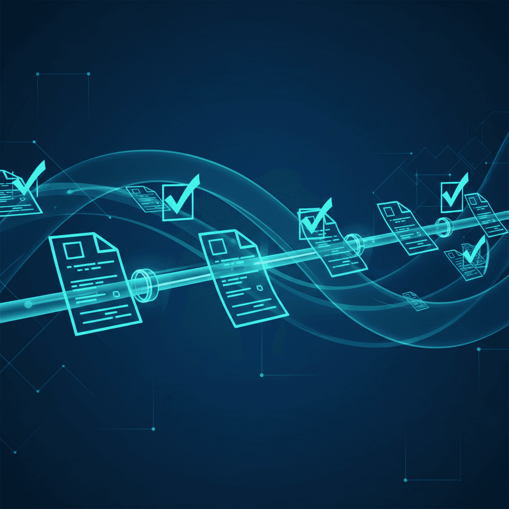 Accounts payable automation process diagram showing digital invoice workflow